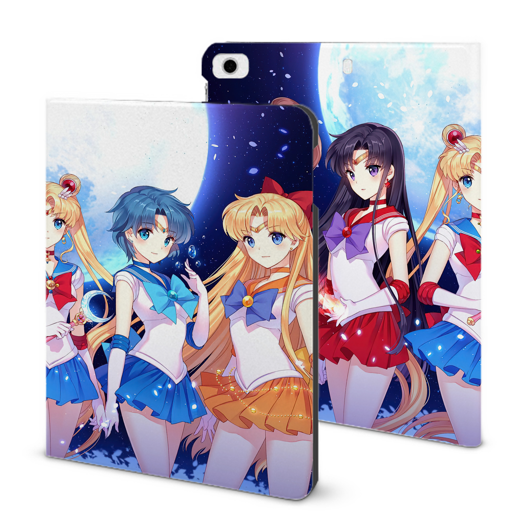 （画像用） 美少女戦士セーラームーン Sailor Moon IPad ケース ブック型 PUレザー TPU 耐衝撃 軽量 薄型 ペン収納なし 全面保護 IPad 各モデル対応